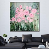 cheap Oil Paintings-Hand painted Beauty Flowers Bloom In Spring Abstract Oil Painting hand painted Wall Art painting Home Decor Picture Modern artwork pciture On Canvas 100% Handpainted oil painting