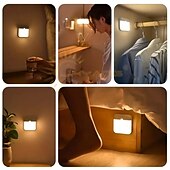 cheap Sensor Night Lights-USB Rechargeable Motion Sensor LED Night Light Rechargeable Dual Color (Warm White And White) PIR Motion Sensor Light for Wardrobe Bedroom Kitchen Stairs Cabinets Hallways Lighting