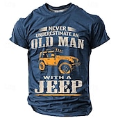 abordables T-shirts amusants pour hommes-Homme Graphique Voiture Vieil Homme T-shirt Manche Courte T-shirt Impression 3D Col ras du cou Chemise Occasionnel street style Sport en Plein Air Fête Sortir Noir Bleu Marron Printemps &amp; Été