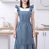economico grembiule-grembiule, cucina, cucina domestica, speciale tessuto impermeabile e resistente all&#039;olio a doppio strato, grazioso grembiule da donna in stile principessa