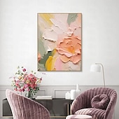voordelige Olieverfschilderijen-met de hand geschilderd 3D bloem olieverfschilderij op canvas handgemaakte romige getextureerde muur kunst abstracte bloemen schilderij kunst voor woonkamer muur kunst cadeau voor haar madeliefje