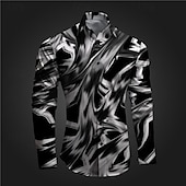 economico Geometrica-Per uomo Geometrica Graffiti Camicia con bottoni Camicie stampate Manica lunga Sottoculturale Da mare Feste Strada Primavera estate Collo ripiegabile Stampa Bottone giù Rosa Rosso Blu Azzurro cielo