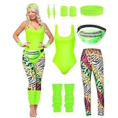 ieftine îmbrăcăminte-Retro / vintage Roz Aprins Ținute Costume de fancy Pentru femei Costum de carnaval Halloween Carnaval Mascaradă Petrecere / Seara Petrecerea Burlăcițelor Parada Mândriei Adulți Leotard / Onesie