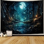 cheap Forest Tapestry-Trippy Forest Hanging Tapestry Wall Art Large Tapestry Mural Decor Photograph Backdrop Blanket Curtain Home Bedroom Living Room Decoration
