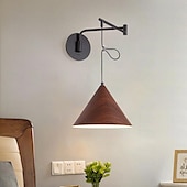 olcso Beltéri falilámpák-led beltéri fali lámpa 3 világos színű összecsukható lengőkaros fali lámpa modern éjjeliszekrény fali lámpa fa lámpaernyő világítótestek kreatív modern beltéri fali lámpák nappali hálószoba fém fali