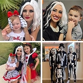 levne Dámské Kostýmy-Sto a jeden dalmatin Cruella de Vil Šaty Cosplay kostým Náhrdelník prázdniny Filmové kostýmy for Dámské Dospělé Karneval Plesová maškaráda