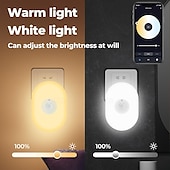 abordables Lumières intelligentes-Lampe LED intelligente Tuya WiFi PIR capteur de mouvement avec contrôle APP lampe murale blanc chaud prise US prise UK prise EU pour usage intérieur chambre salon