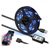 levne USB Strip Lights-voděodolný LED pásek světelný tv usb světlo 1/2/3/5 metrů s aplikací bluetooth bazénový světelný pásek 3k ovládání 5v řetězový led pásek smd5050 led páska