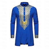 economico Musulmano arabo-Per uomo Maglietta Abiti africani moderni Stampa africana Dashiki Per adulto Superiore Pantaloni