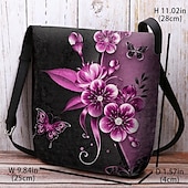cheap Crossbody Bags-Women&#039;s Crossbody Bag Shoulder Bag Fluffy Bag Polyester Shopping Daily Holiday Print Large Capacity Lightweight Durable Flower Yellow Blue Fuchsia