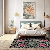cheap Living Room &amp; Bedroom Rugs-Blue Flower Area Rug Kitchen Mat Non-Slip Oil Proof Floor Mat Livingroom Rug Indoor Outdoor Mat Bedroom Decor Bathroom Mat Entrance Rug Door Mat Bird Tree of Life