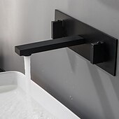 cheap Bathroom Sink Faucets-Bathroom Sink Faucet - Wall Mount / Widespread Electroplated Mount Inside Two Handles Three HolesBath Taps