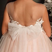 preiswerte Kleider für die Blumenmädchen-kinderkleidung Mädchen Party Kleid Feste Farbe Ärmellos Leistung Hochzeit Party Gitter Prinzessin Süß Gitter Mitte der Wade Etuikleid Tüll-Kleid Sommer Frühling Herbst Kinder Rosa