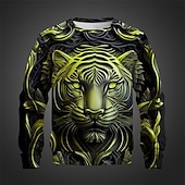 economico Felpe 3D da uomo-Per uomo Tigre Felpe Felpa Manica lunga Felpa Girocollo Di tendenza Informale Stile di strada Stampa 3D Per uscire Abbigliamento di strada Stampa 3D Primavera &amp; Autunno