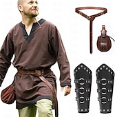 levne Příslušenství a další-Retro Středověké Renesanční Halenka / košile Zbraně a výzbroj Pásek Ren Faire Pirát Válečník Rytíř Pevná barva Pánské Viking Fantazie předvečer Všech svatých Karneval Plesová maškaráda předvečer