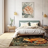 levne Koberce na plochu-inspirovaný william morris fox area kobereček kuchyňská podložka neklouzavá olejivzdorná podlahová podložka obývací pokoj koberec vnitřní venkovní podložka dekorace ložnice koupelna podložka vchod