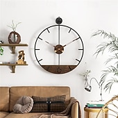 tanie metalowe dekoracje ścienne-Duży zegar ścienny metalowy retro minimalistyczny nowoczesny okrągły cichy, nie tykające zegary na baterie do salonu/domu/kuchni/sypialni/biura/wystrój szkoły