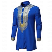 economico Musulmano arabo-Per uomo Maglietta Abiti africani moderni Stampa africana Dashiki Per adulto Superiore Pantaloni