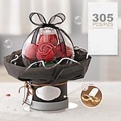 economico Costruzioni giocattolo-bouquet di simulazione di piccole particelle assemblato con elementi costitutivi per regalare alla fidanzata e al migliore amico un secchiello da abbraccio creativo per San Valentino