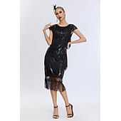 olcso Ruhák-Retró Ordító 20-as évek 1920-as évek Déli Flapper ruha Ruhák A nagy Gatsby Flapper lány Esküvői Vendég Flitter Rojt Flitter Kerek Jelmez Női Teljesítmény Esküvő Esküvői vendég Felnőttek Ruha Hazatér