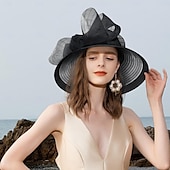 economico Fascinator-Fascinators kentucky derby cappello in fibra di bowler / cappello a cloche cappello a secchiello cappello floscio da sposa tea party matrimonio elegante con fiocco di piume copricapo copricapo