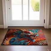 preiswerte Fußmatten-Bunte Drachen-Fußmatte, Fußmatten, waschbare Teppiche, Küchenmatte, rutschfester, ölbeständiger Teppich, Innen- und Außenmatte, Schlafzimmer-Dekoration, Badezimmermatte, Eingangsteppich