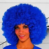levne Párty paruky-afro paruky pro černé ženy 70. léta krátká černá afro paruka disco afro nafouklé paruky pro ženy výstřední kudrnatá paruka 10palcová přirozeně vypadající syntetická paruka denní párty cosplay