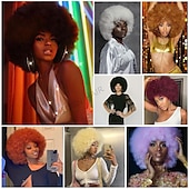 economico Parrucche da festa-parrucche afro rosse per donne nere parrucca senza colla da indossare e andare da 10 pollici parrucche afro ricce parrucche sintetiche color borgogna per feste quotidiane costume cosplay uso