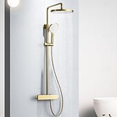 abordables Grifos de ducha-Sistema ducha / Válvula mezcladora termostática Conjunto - Alcachofa incluida Ducha de chorro múltiple Cascada Moderno Galvanizado Apertura Externa Válvula Cerámica Bath Shower Mixer Taps