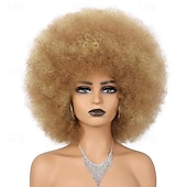 economico Parrucche da festa-parrucche afro rosse per donne nere parrucca senza colla da indossare e andare da 10 pollici parrucche afro ricce parrucche sintetiche color borgogna per feste quotidiane costume cosplay uso