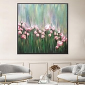 cheap Oil Paintings-Hand painted Beauty Flowers Bloom In Spring Abstract Oil Painting hand painted Wall Art painting Home Decor Picture Modern artwork pciture On Canvas 100% Handpainted oil painting