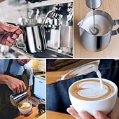 economico Serie Prima-brocca per schiuma di latte, brocca per vapore espresso da 350/600 ml, pentola a vapore per caffè espresso in acciaio inossidabile cappuccino latte art barista pentola a vapore per latte