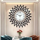 baratos decoração de parede de metal-Grande relógio de parede de metal decorativo silencioso não-ticking grandes relógios modernos decorações para casa para sala de estar quarto sala de jantar escritório
