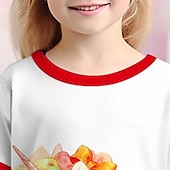 cheap Girl&#039;s 3D Cartoon-Girls&#039; 3D Cartoon Unicorn Nightdress Pajamas Short Sleeve 3D Print Summer Active Fashion Cute Polyester Kids 3-12 Years Crew Neck Home Causal Indoor Regular Fit