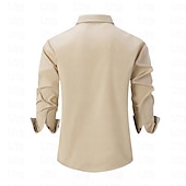 abordables camisas de hombre sin planchar-Hombre Camisa Camisa para Vestido Camisa de cuello Abotonar la camisa Bloque de color Boda Diario Bleu Ciel Negro Blanco Verde Claro Manga Larga Cuello Vuelto Primavera &amp; Otoño Ropa Retazos