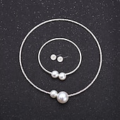 abordables Conjuntos de joyas-Los sistemas nupciales de la joyería 1 Legierung Pendientes Collare Pulseras Mujer Elegante Lujo Bonito Geométrico Alegría Forma Geométrica Conjunto de joyas Para Fiesta