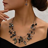お買い得  ジュエリーセット-イヤリングセット 1セット 合金 イヤリング ネックレス 女性用 ファッション ジュエリーセット 用途 結婚式のゲスト 贈り物 祭り