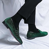 preiswerte Halbformell-Herren Loafer &amp; Slip On Übergrössen Loafer fahren Wanderschuhe Geschäftlich Britisch Hochzeit Party &amp; Abend St. Patricks Day Stoff Schwarz Weiß Blau Frühling Herbst