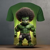 preiswerte 3D-T-Shirts-Herren Grafik Cartoon Lustig T Shirt Kurzarm T-Shirt 3D-Druck Rundhalsausschnitt Hemd Täglich Lässig Streetstyle Sport im Freien Ferien Ausgehen Schwarz Burgunderrot Himmelblau Frühling &amp; Sommer