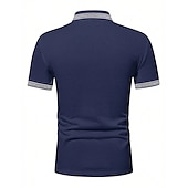 preiswerte Klassisches Poloshirt für Herren-Herren Poloshirt Polos mit Knöpfen Casual Sport Kargen Kurzarm Modisch Basic Farbblock Patchwork Sommer Regular Fit Schwarz Armeegrün Burgunderrot Marinenblau Beige Poloshirt