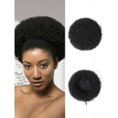 abordables Chignons-chignons Chignon Cheveux Synthétiques Pièce de cheveux Extension des cheveux Afro bouclé Ondulation Nouvelle An du quotidien Usage quotidien Noir naturel #1B