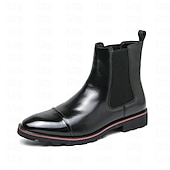 levne Boty Chelsea-Pánské hnědé chelsea boty z umělé kůže – klasické kotníkové boty s kulatou špičkou a pohodlnou podrážkou, stylové společenské boty do práce, na obchodní akce a formální příležitosti.