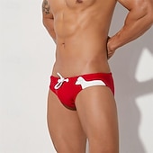 Χαμηλού Κόστους Ανδρικά Σορτς Κολύμβησης-Ανδρικά Σορτσάκια Swim Brief Καθημερινά Ρούχα Διακοπές Καλοκαιρινή κολύμβηση στην παραλία Moale Άνετο Κορδόνι Ελαστική μέση Συνδυασμός Χρωμάτων σύντομο Γυμναστική Καθημερινό Ρούχα Γυμναστικής