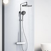abordables Grifos de ducha-Sistema ducha / Válvula mezcladora termostática Conjunto - Alcachofa incluida Ducha de chorro múltiple Cascada Moderno Galvanizado Apertura Externa Válvula Cerámica Bath Shower Mixer Taps