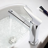 economico Rubinetti per lavandino bagno-Lavandino rubinetto del bagno - Doccetta estraibile Galvanizzato Installazione centrale Una manopola Un foroBath Taps