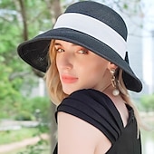 economico Cappelli per feste-berretto Fibra Cappelli da pescatore A falda larga Cappello di paglia Matrimonio Informale Elegante Protezione solare Con Fiocco A fantasia Copricapo Copricapo