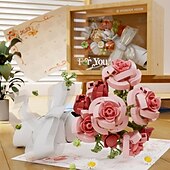 baratos Brinquedos de Montar-presentes do dia das mulheres luar sociedade mini partículas criativas brinquedos diy blocos de construção de flores eternas série pacote de flores dia das mulheres presentes do dia das mães para