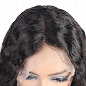 economico Parrucche lace front capelli veri-parrucca corta in pizzo bobo con capelli umani 13*4, onda d&#039;acqua, densità 150%
