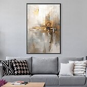 preiswerte Ölgemälde-Großes handgemaltes Blattgoldgemälde auf Leinwand, abstraktes beiges Ölgemälde, luxuriöse Kunst, strukturiertes Gemälde, handgemalte Kunst, goldenes Ölgemälde, Wanddekoration für Hoteldekoration