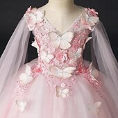 preiswerte Kleider für die Blumenmädchen-kinderkleidung Mädchen Blumenmädchen Kleid Party Kleid Feste Farbe Ärmellos Leistung Hochzeit Party Gitter Prinzessin Süß Gitter Mitte der Wade Etuikleid Tüll-Kleid Blumenmädchenkleid Sommer Frühling